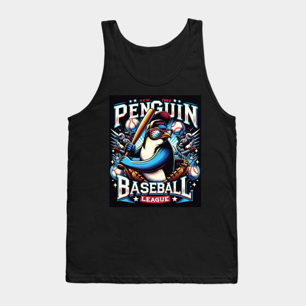 Penguin Baseball Tribute - Penguin Baseball League - Baseball Gift Tank Top by TributeDesigns